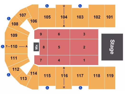 seating chart for Cross Insurance Center - Endstage 8 - eventticketscenter.com