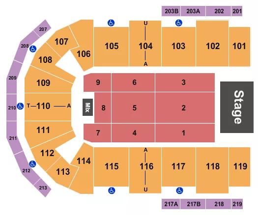 seating chart for Cross Insurance Center - Endstage 8 - eventticketscenter.com