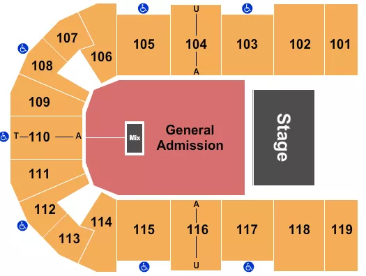 seating chart for Cross Insurance Center - Endstage GA Floor 2 - eventticketscenter.com