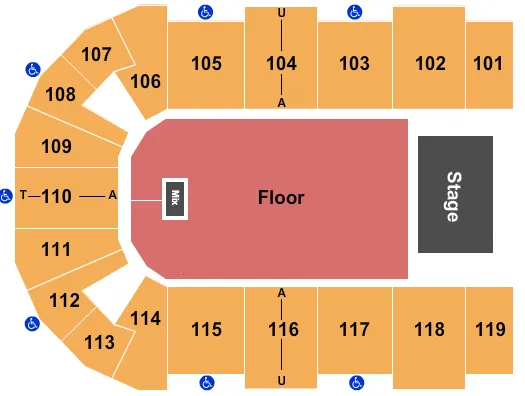 seating chart for Cross Insurance Center - Endstage GA Floor - eventticketscenter.com