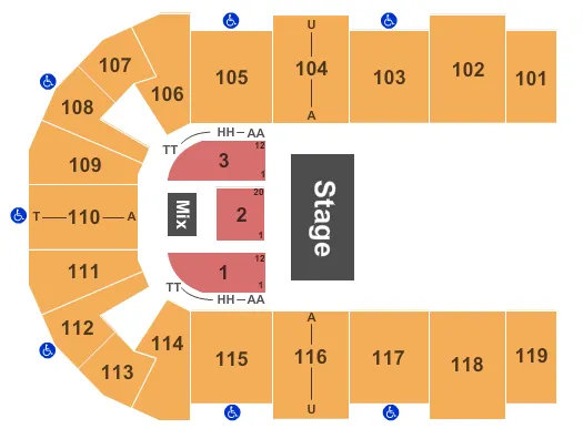 seating chart for Cross Insurance Center - Half House 2 - eventticketscenter.com