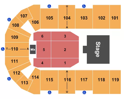 seating chart for Cross Insurance Center - Half House 5 - eventticketscenter.com