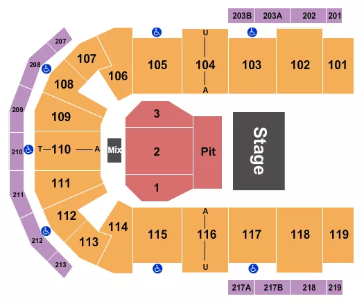 seating chart for Cross Insurance Center - Half House GA Pit - eventticketscenter.com