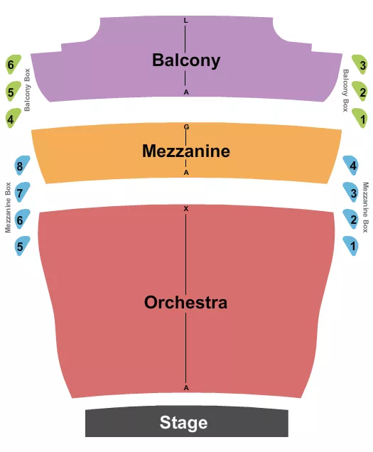 seating chart for Crouse Hinds Theater - Mulroy Civic Center At Oncenter - Endstage 2 - eventticketscenter.com