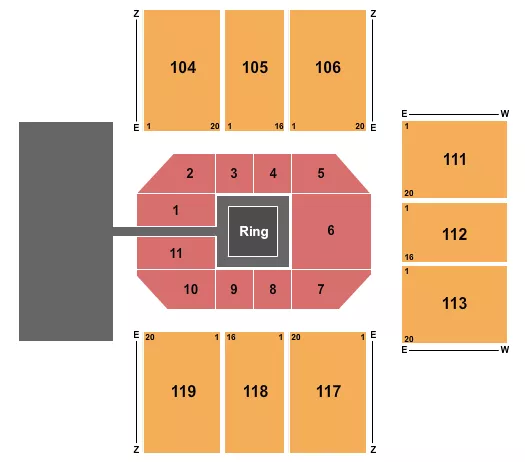 seating chart for Crown Arena - The Crown Center - Boxing - eventticketscenter.com