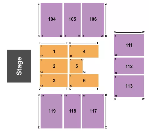 seating chart for Crown Arena - The Crown Center - Endstage 3 - eventticketscenter.com