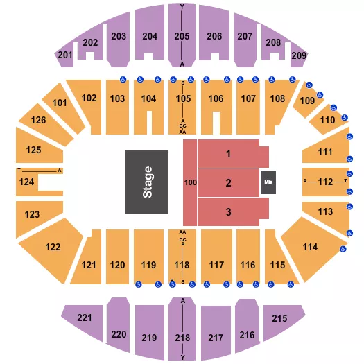 seating chart for Crown Coliseum - The Crown Center - Half House 3 - eventticketscenter.com