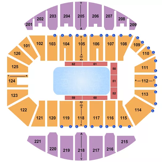 seating chart for Crown Coliseum - The Crown Center - Disney on Ice - eventticketscenter.com