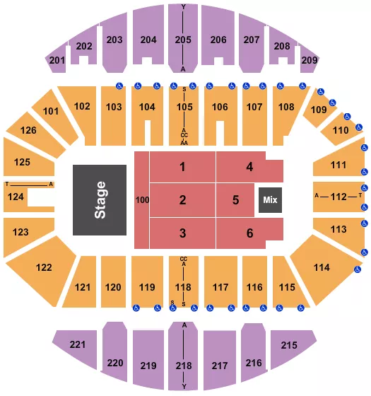 seating chart for Crown Coliseum - The Crown Center - End Stage 2 - eventticketscenter.com