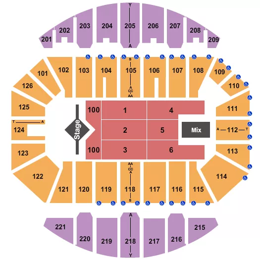 seating chart for Crown Coliseum - The Crown Center - J. Cole - eventticketscenter.com