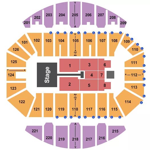 seating chart for Crown Coliseum - The Crown Center - TobyMac - eventticketscenter.com