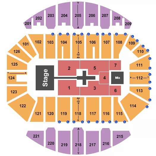 seating chart for Crown Coliseum - The Crown Center - TobyMac - eventticketscenter.com