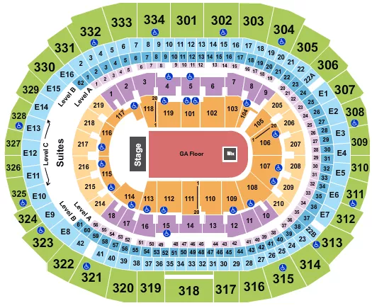 seating chart for Crypto.com Arena - Endstage GA Floor 2 - eventticketscenter.com