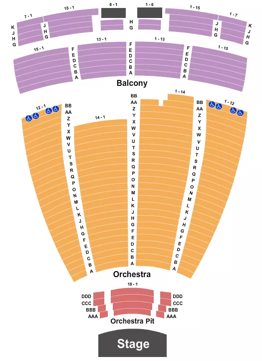 seating chart for Cullen Performance Hall - Endstage 3 - eventticketscenter.com