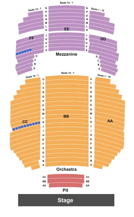 seating chart for Cullen Theater At Wortham Theater Center - End Stage - eventticketscenter.com