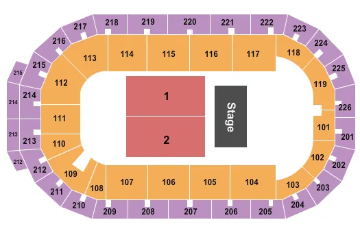 seating chart for Cure Insurance Arena - Endstage 2 - eventticketscenter.com