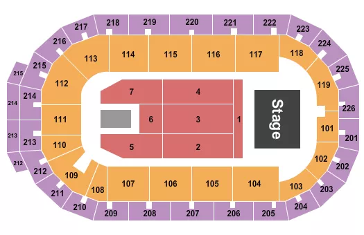 seating chart for Cure Insurance Arena - Endstage 5 - eventticketscenter.com