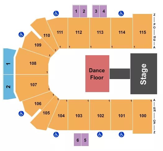 seating chart for Curtis Culwell Center - Endstage Dance Floor 2 - eventticketscenter.com