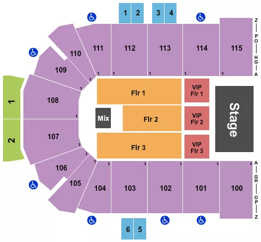 seating chart for Curtis Culwell Center - Endstage w/ VIP Flr - eventticketscenter.com
