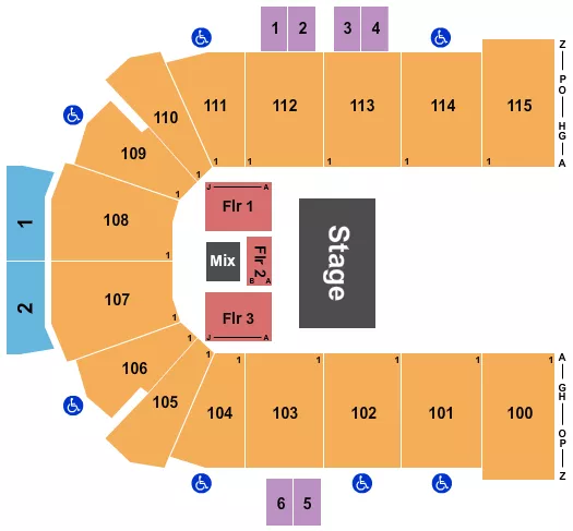 seating chart for Curtis Culwell Center - Half House Reserved 5 - eventticketscenter.com