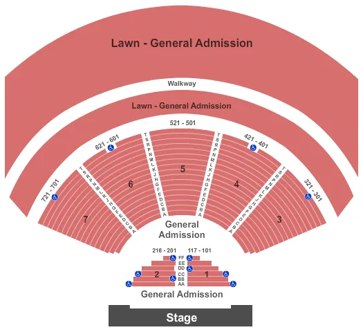 seating chart for Cuthbert Amphitheater - General Admission - eventticketscenter.com