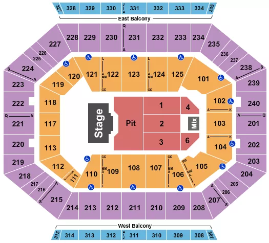seating chart for DCU Center - Billy Strings - eventticketscenter.com