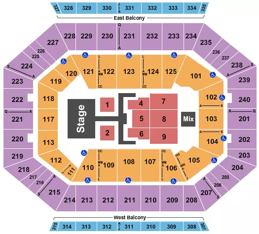 seating chart for DCU Center - Dude Perfect - eventticketscenter.com