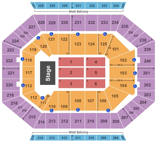 seating chart for DCU Center - Endstage 2 - eventticketscenter.com