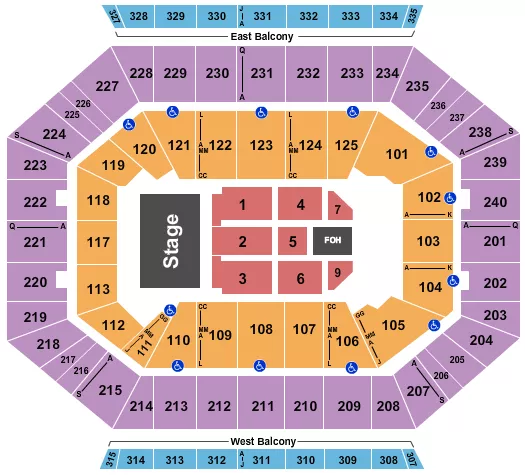 seating chart for DCU Center - Endstage Flr 1-7 - eventticketscenter.com