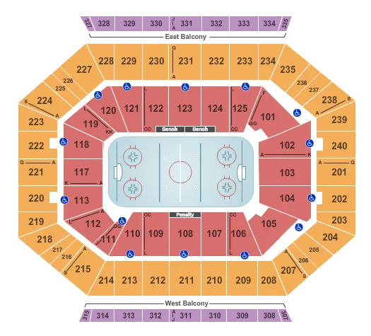 seating chart for DCU Center - Hockey - eventticketscenter.com