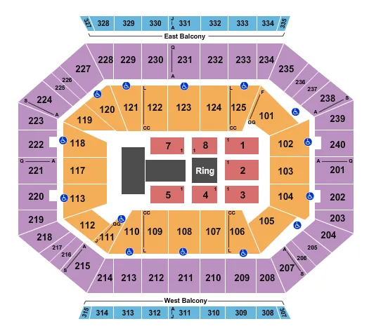 seating chart for DCU Center - WWE 2 - eventticketscenter.com