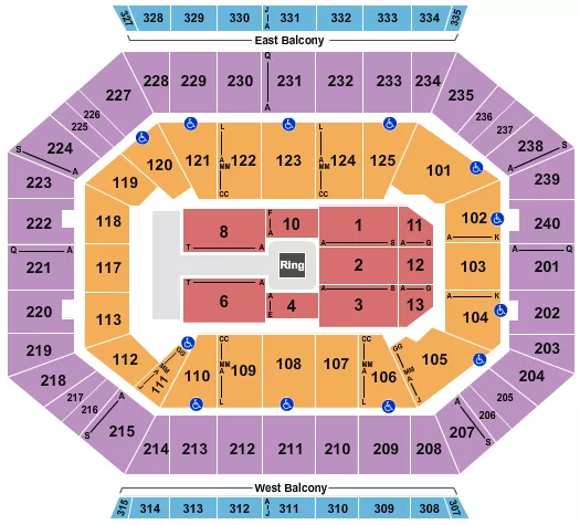 seating chart for DCU Center - WWE - eventticketscenter.com