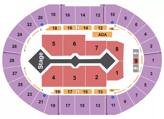 seating chart for DECC Arena - For King and Country - eventticketscenter.com