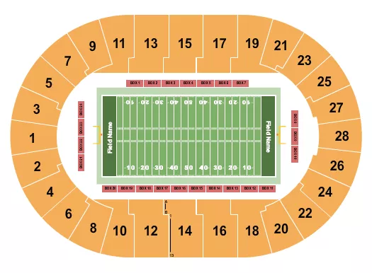 seating chart for DECC Arena - Football - eventticketscenter.com