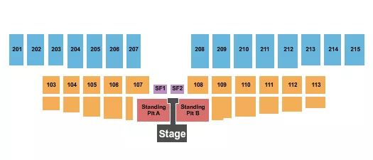 seating chart for DEX - Dakota Events CompleX - Endstage - Catwalk - eventticketscenter.com