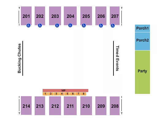 seating chart for Dacotah Bank Center - Rodeo 2 - eventticketscenter.com