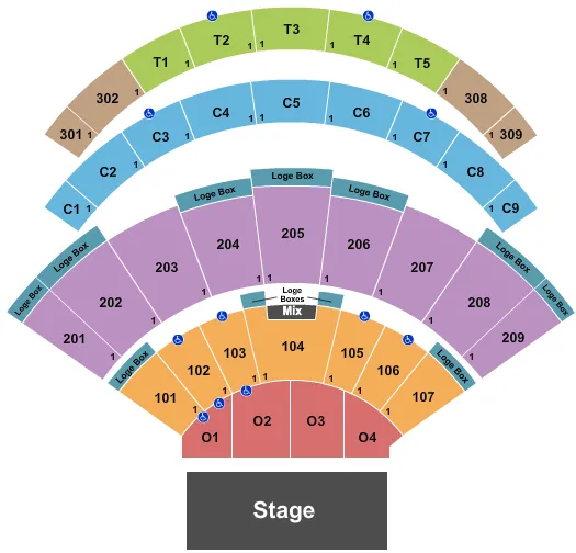 seating chart for Daily's Place Amphitheater - Big Time Rush - eventticketscenter.com