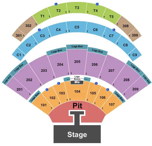 seating chart for Daily's Place Amphitheater - Old Dominion - eventticketscenter.com