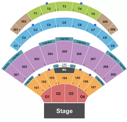 seating chart for Daily's Place Amphitheater - Shania Twain - eventticketscenter.com