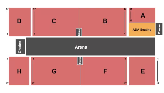 seating chart for North Dakota Winter Show Event Center - Rodeo - All Reserved - eventticketscenter.com