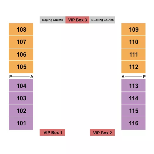 seating chart for Dale Pahlke Arena - Rodeo 2 - eventticketscenter.com