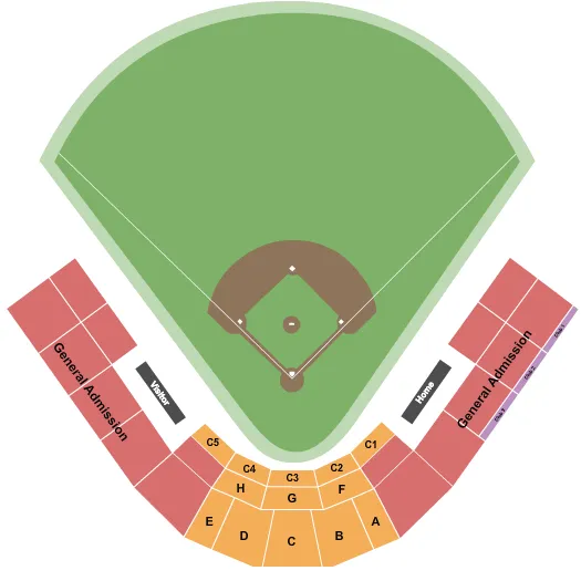 seating chart for Dan Law Field At Rip Griffin Park  - Baseball - eventticketscenter.com