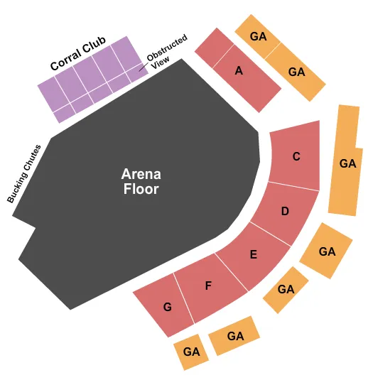 seating chart for Dan Russell Rodeo Arena - Rodeo - eventticketscenter.com