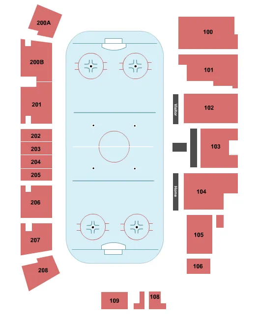 seating chart for Danbury Arena - Hockey - eventticketscenter.com