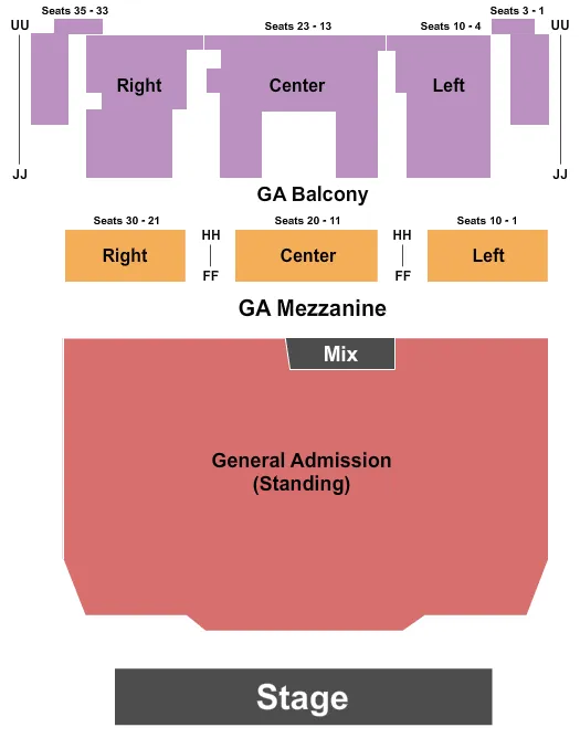 seating chart for Danforth Music Hall Theatre - Snow Patrol - eventticketscenter.com