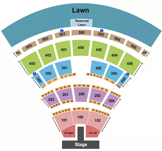 seating chart for Darien Lake Amphitheater - Thomas Rhett - eventticketscenter.com