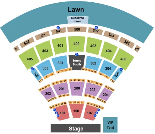 seating chart for Darien Lake Amphitheater - End Stage - eventticketscenter.com