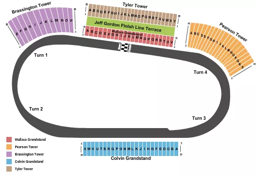 seating chart for Darlington Raceway - Raceway - eventticketscenter.com
