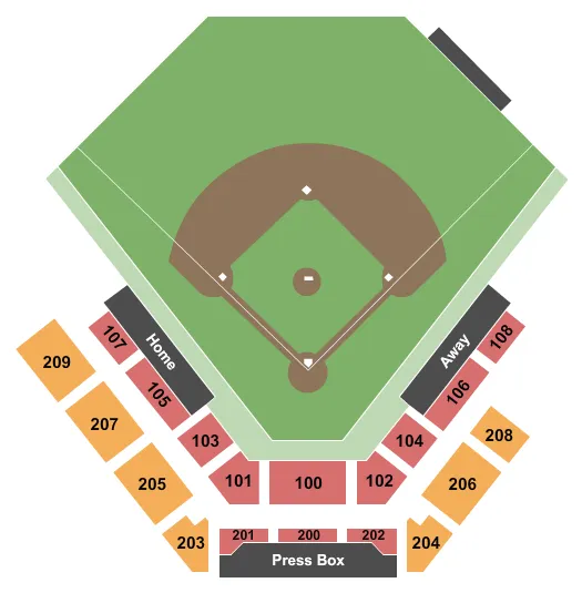 seating chart for Darryl & Lori Schroeder Park - Baseball - eventticketscenter.com