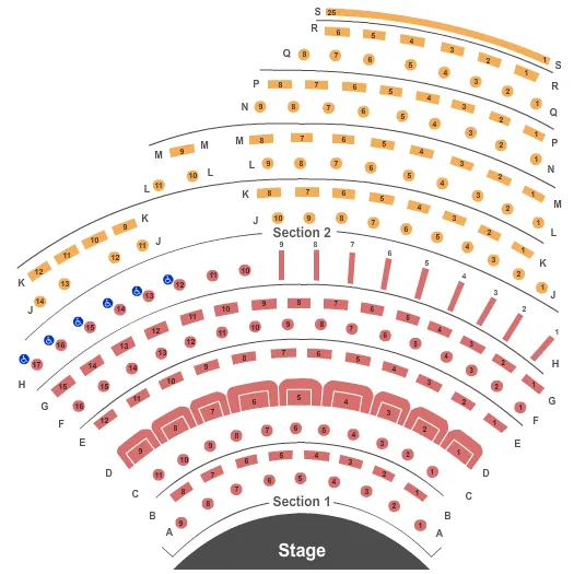 seating chart for David Copperfield Theater at MGM Grand - Endstage 2 - eventticketscenter.com